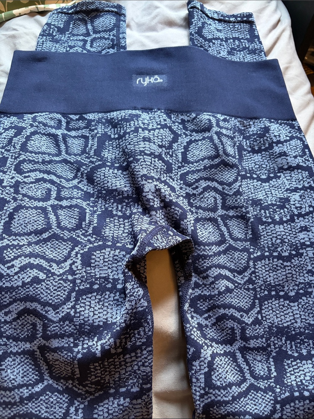 Ryka Navy and Light Blue Patterned Leggings